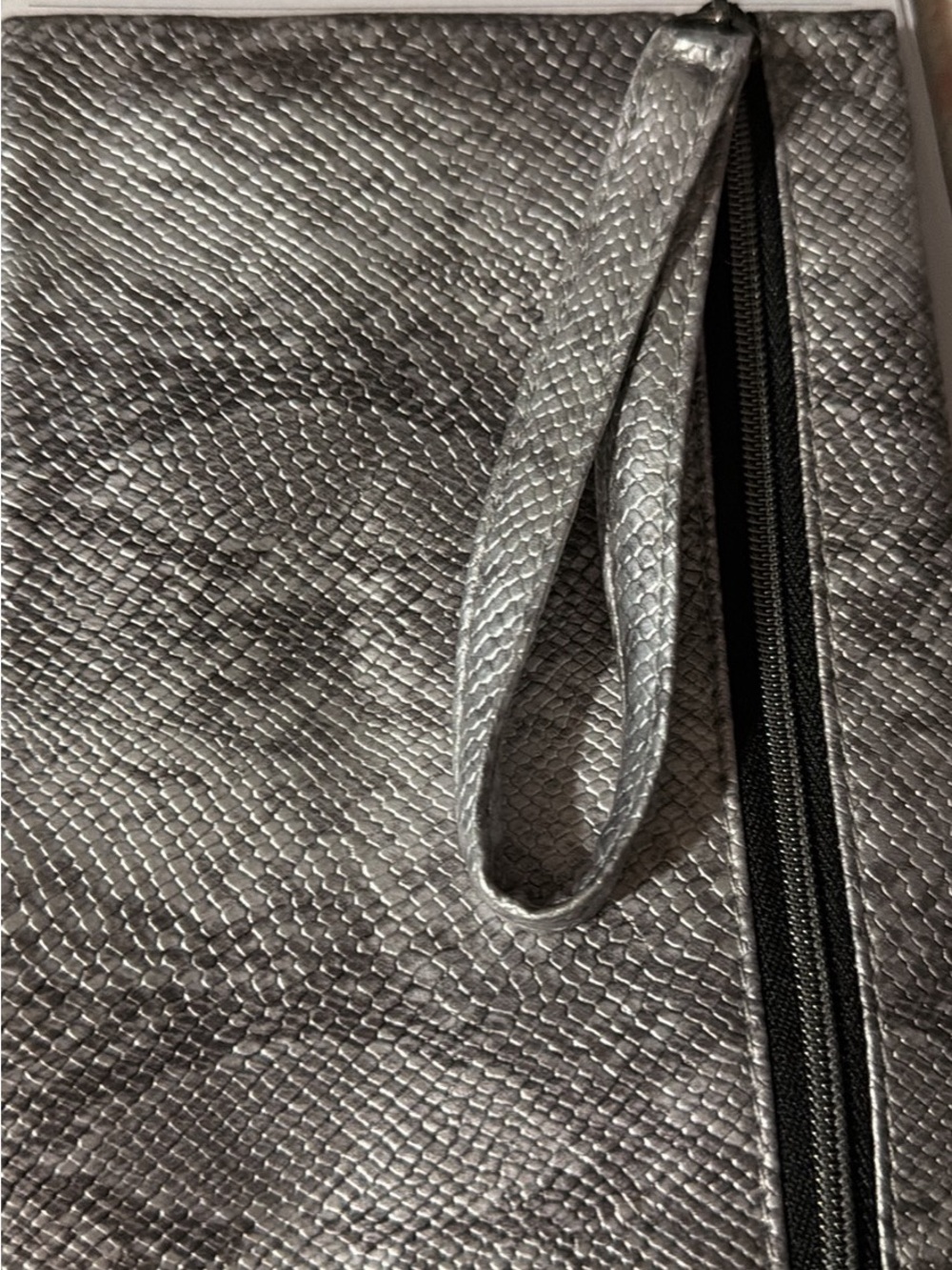 Ipsy Silver Textured Wristlet Clutch